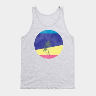 Retro Palm Tree and Beach Tank Top